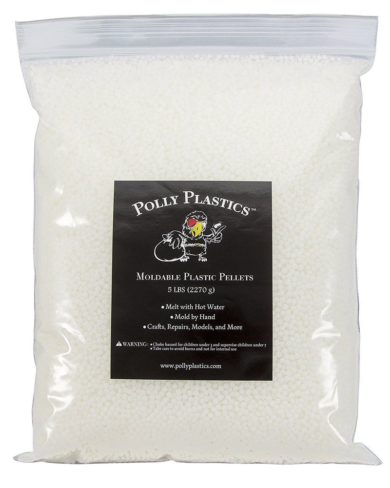 Polly Plastics Moldable Plastic Pellets for Cosplayers and Hobbyists in EZ Grip Jar with Idea Booklet (80 oz) - Image 1